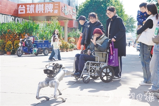 電子警犬與市民友好互動。