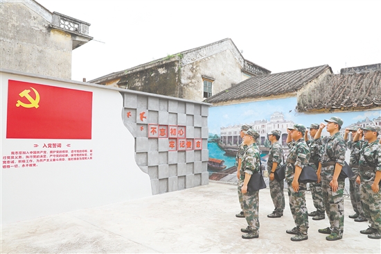 開平組織民兵隊(duì)伍到紅色基地參觀見學(xué)，賡續(xù)紅色基因。